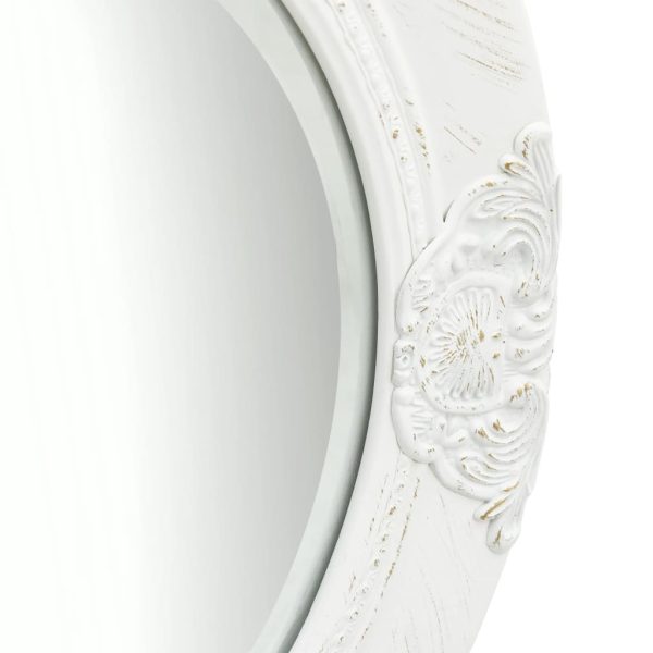 Wall Mirror Baroque Style – 50 cm, White