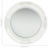 Wall Mirror Baroque Style – 50 cm, White
