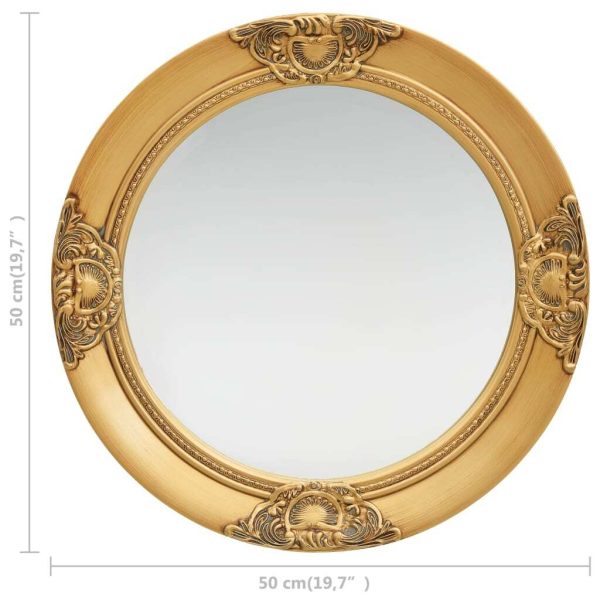 Wall Mirror Baroque Style – 50 cm, Gold