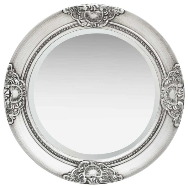 Wall Mirror Baroque Style – 50 cm, Silver