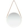 Wall Mirror with Strap – 40 cm, White