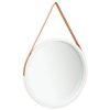 Wall Mirror with Strap – 60 cm, White