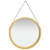 Wall Mirror with Strap – 60 cm, Gold