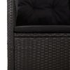 Reclining Corner Sofa with Cushions Poly Rattan – Black