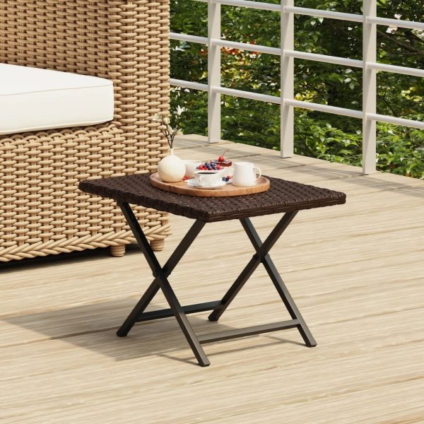 Folding Table 45x35x32 cm Poly Rattan