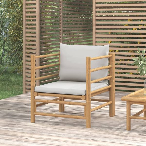 Garden Sofa with Cushions Bamboo