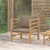 Garden Sofa with Cushions Bamboo