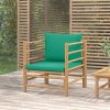 Garden Sofa with Cushions Bamboo