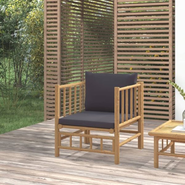 Garden Sofa with Cushions Bamboo