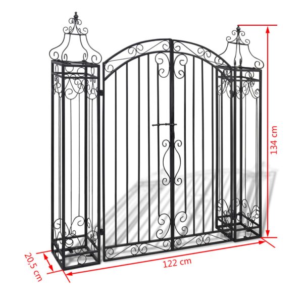 Ornamental Garden Gate Wrought Iron – 122×20.5×134 cm