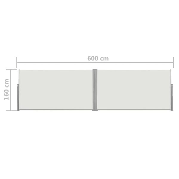 Retractable Side Awning 160×600 cm – Cream
