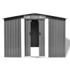 Garden Storage Shed Metal 257x205x178 cm – Grey