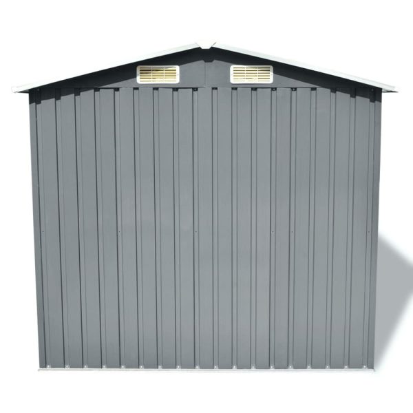 Garden Storage Shed Metal 204x132x186 cm – Grey