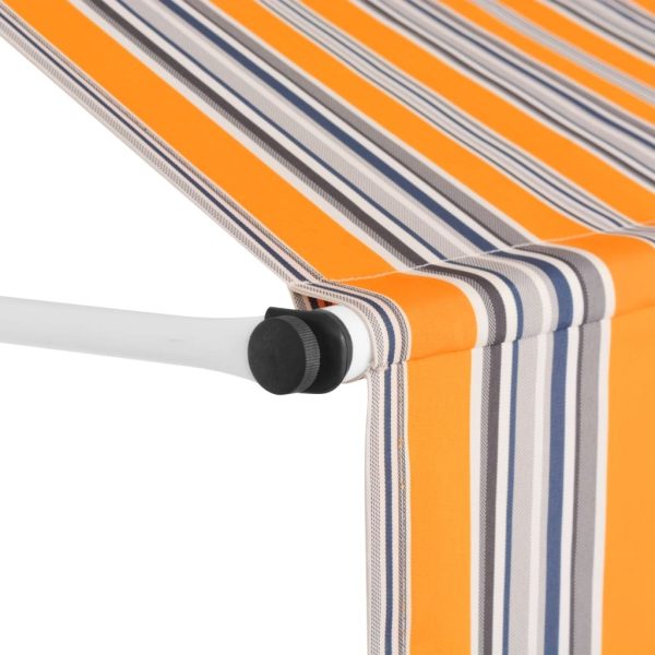 Manual Retractable Awning Stripes – Yellow and Blue, 200 cm