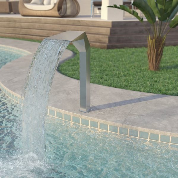 Pool Fountain Stainless Steel Silver – 50x30x90 cm