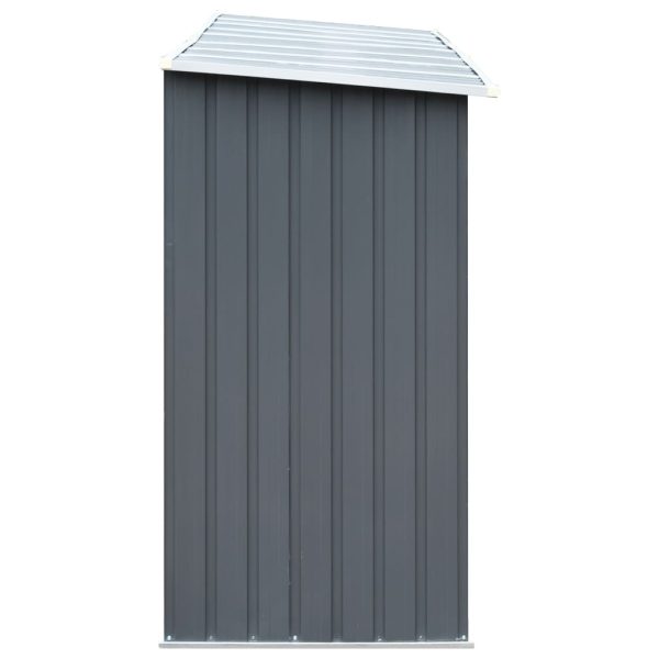 Garden Log Storage Shed Galvanised Steel 330x84x152 cm – Grey