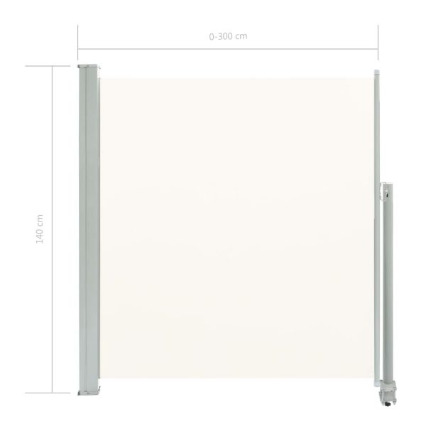Patio Retractable Side Awning – 140×300 cm, Cream