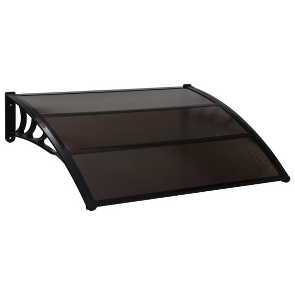 Door Canopy PC – 120×100 cm, Brown and Black