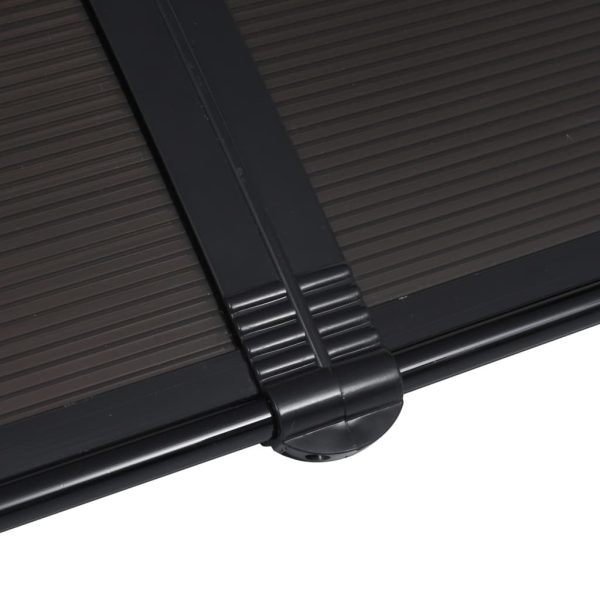 Door Canopy PC – 240×100 cm, Brown and Black