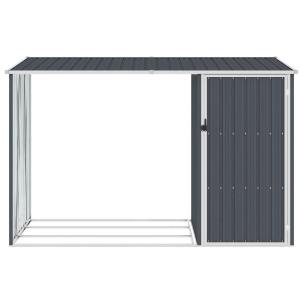 Garden Firewood Shed 245x98x159 cm Galvanised Steel – Anthracite