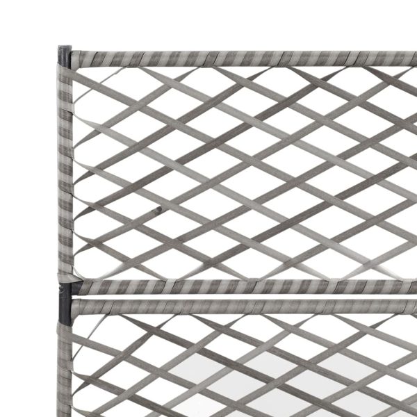 Trellis Raised Bed with Pot Poly Rattan – 83x30x130 cm, Grey
