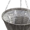 Hanging Flower Baskets 2 pcs Poly Rattan – Grey