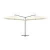 Double Parasol with Steel Pole 250×250 cm – Sand White