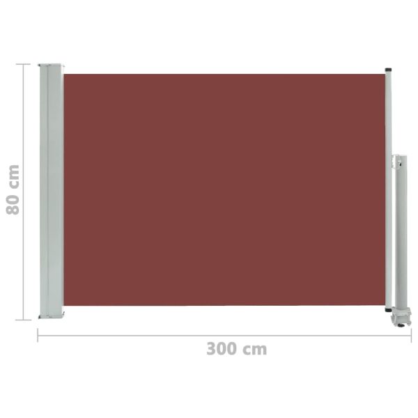 Patio Retractable Side Awning – 80×300 cm, Brown