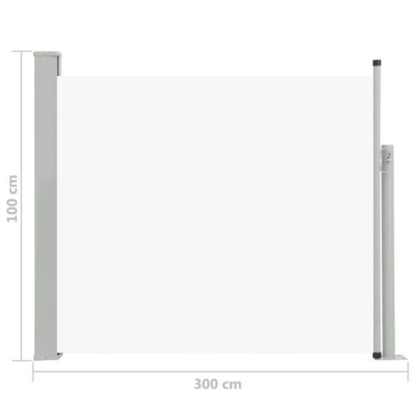 Patio Retractable Side Awning 100×300 cm – 100×300 cm, Cream