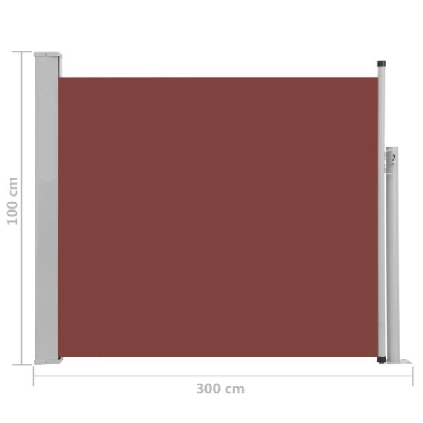 Patio Retractable Side Awning 100×300 cm – 100×300 cm, Brown