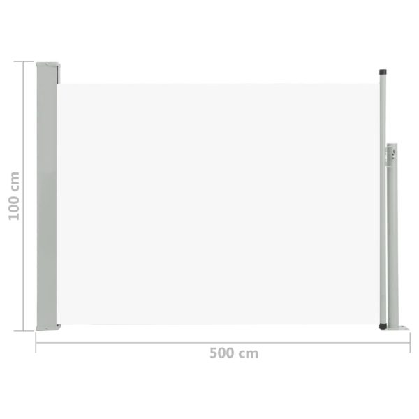 Patio Terrace Side awning – 100×500 cm, Cream