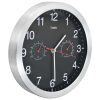 Wall Clock with Quartz Movement Hygrometer and Thermometer 30 cm – Black
