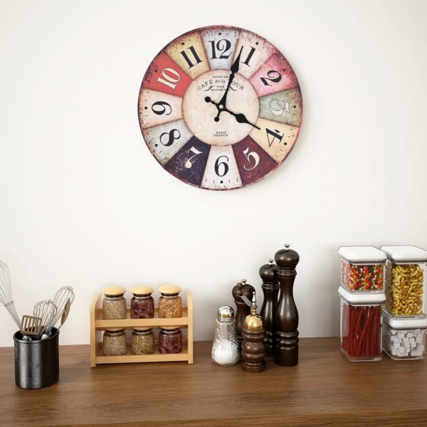 Vintage Wall Clock 30 cm – Colourful