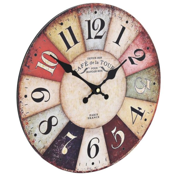 Vintage Wall Clock 30 cm – Colourful