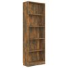 5-Tier Book Cabinet Engineered Wood – 60x24x175 cm, Smoked Oak