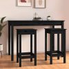 Bar Chairs 2 pcs Black 40x40x78 cm Solid Wood Pine – Without Backrest