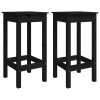 Bar Chairs 2 pcs Black 40x40x78 cm Solid Wood Pine – Without Backrest