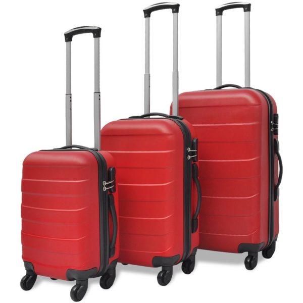 Three Piece Hardcase Trolley Set 45.5/55/66 cm – Red