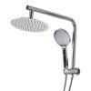 Rain Shower Head Set Silver Round Brass Taps Mixer Handheld High Pressure 10″