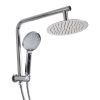 Rain Shower Head Set Silver Round Brass Taps Mixer Handheld High Pressure 10″