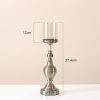 Glass Candlestick Candle Holder Stand Pillar Glass/Iron Metal – 37.4 cm