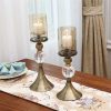 Glass Candle Holder Candle Stand Glass/Metal – 43 cm