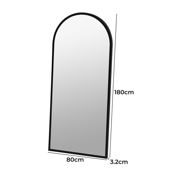 Large Full Length Floor Mirror Dressing Free Standing Framed Leaner – Black