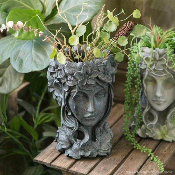 Resin Creative Goddess Head Statue Planter Bonsai Flower Succulent Pot Decor