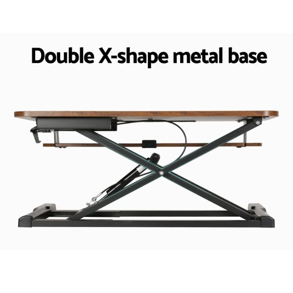 Standing Desk Riser Height Adjustable Rustic Brown 80CM