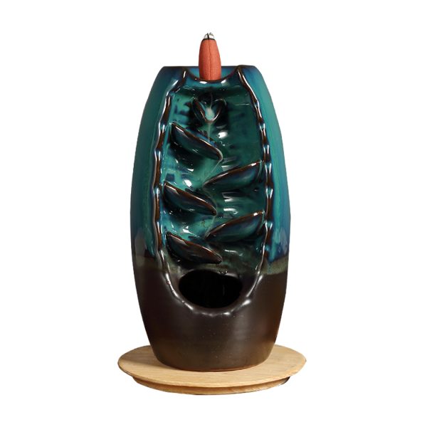 Mountain Waterfall Smoke Backflow Ceramic Incense Burner Cones Holder + Cones – 198 Cones
