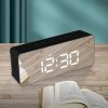 Digital LED Mirror Alarm Clock Temperature LED Light Table Time Bedside Clock AU – Black