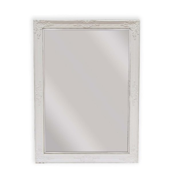 French Provincial Ornate Mirror – 100×190 cm, White