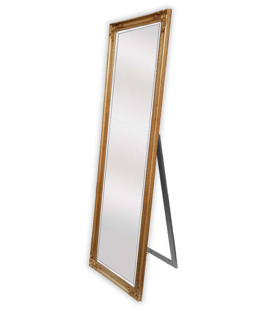 French Provincial Ornate Mirror – Free Standing 50cm x 170cm – Champagne