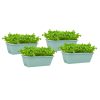 49.5cm Rectangular Planter Vegetable Herb Flower Outdoor Plastic Box with Holder Balcony Garden Décor